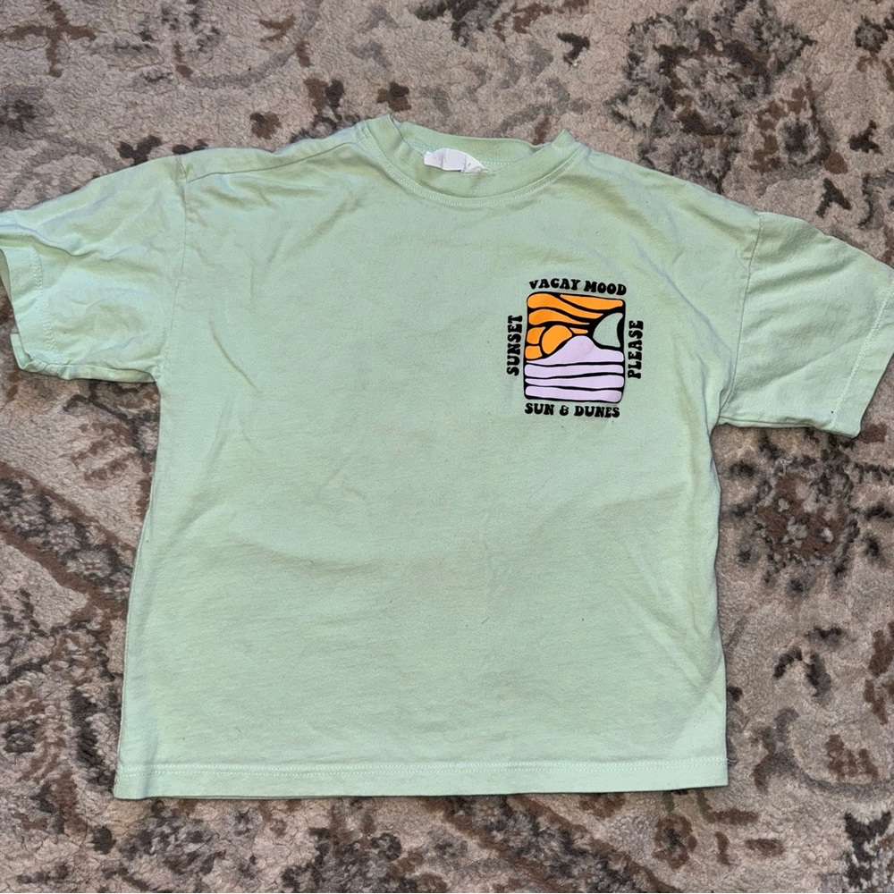Zara Vacay‎ T Shirt Sun And Dunes Graphic Top Size 7